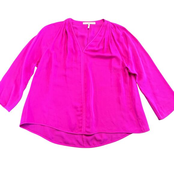 Halston Heritage Women’s magenta silk blouse Size 0 - Picture 1 of 6